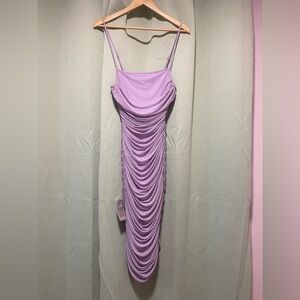 Ruched Fitted Midi Dress